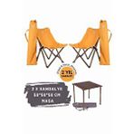 Bag The Joy Ahşap Katlanır Masa Sandalye Seti Antrasit Iskelet Hardal Kılıf -50x50x50 Masa Antrasit - Hardal