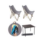 Bag The Joy Ahşap Katlanır Masa Sandalye Seti Antrasit Iskelet Koyu Grı Kılıf-70x70x55 Antrasit Masa