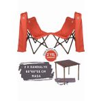 Bag The Joy Antrasit Kiremit Kılıf Sandalye ve 60x60x55 CM Antrasit Ahşap Katlanır Masa Seti