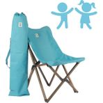 Bag The Joy Kids Ahşap Katlanır Kamp Sandalyesi | Bahçe, Piknik, Balkon |Çantalı - Antrasit -Turkuaz