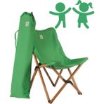 Bag The Joy Kids Ahşap Katlanır Kamp Sandalyesi | Bahçe, Piknik, Balkon | Çantalı - Yeşil