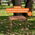 Bag The Joy Trailtop Ahşap Katlanır Kamp Masası -45*60*50cm Kızılkahve