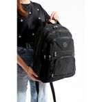 Bagacar Bolsas 1087 Su Geçirmez İthal Krinkıl Kumaş Laptop Bölmeli Okul Ve Günlük Sırt Çantası Siyah