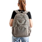 Bagacar Bolsas 1087 Su Geçirmez Ithal Krinkıl Kumaş Laptop Bölmeli Okul Ve Günlük Sırt Çantası Vizon Vizon Standart Unisex