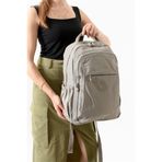 Bagacar Bolsas 1092 Su Geçirmez İthal Krinkıl Kumaş Laptop Bölmeli Okul Ve Günlük Sırt Çantası Vizon