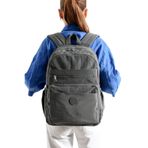 Bagacar Bolsas 1095 Su Geçirmez Ithal Krinkıl Kumaş Laptop Bölmeli Okul Ve Günlük Sırt Çantası Gri Gri Standart Unisex