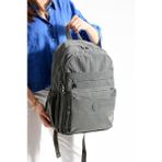 Bagacar Bolsas 1095 Su Geçirmez Ithal Krinkıl Kumaş Laptop Bölmeli Okul ve Günlük Sırt Çantası Gri - OKUL VE GÜNLÜK SIRT ÇANTASI - Antik Gri - 45*31*17