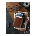 Bagacar Camel Bozuk Para Bölmeli Çıtçıtlı Hakiki Deri Mekanizmalı Kartlık Cüzdan Camel Standart Unisex