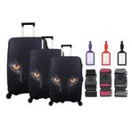 Bagacar Cat 3Lü Set Valiz Kılıfı, 3 Lü Valiz Kemeri, 3Lü Valiz Etiketi