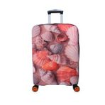 Bagacar Çizgi Orta Boy Valiz için Valiz Kılıfı (Bej-Pembe)