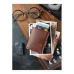 Bagacar DG02 Hakiki Deri Çıtçıtlı Mekanizmalı Cüzdan Camel Standart Unisex Kartlık