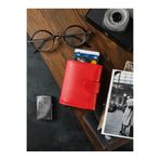 Bagacar DG02 Hakiki Deri Çıtçıtlı Mekanizmalı Cüzdan Kırmızı Standart Unisex Kartlık