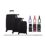 Bagacar Kalp 3lü Set Valiz Kılıfı, 3 lü Valiz Kemeri, 3lü Valiz Etiketi (SIYAH SPORT)