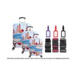 Bagacar Kalp 3lü Set Valiz Kılıfı, 3 lü Valiz Kemeri, 3lü Valiz Etiketi ( Somon-Beyaz-Nude)