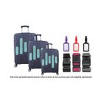 Bagacar Kalp 3lü Set Valiz Kılıfı, 3 lü Valiz Kemeri, 3lü Valiz Etiketi (Turkuaz-Yeşil)
