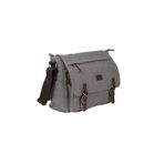 Bagacar Kanvas Kumaş Laptop Bölmeli Unisex Çapraz Çanta Gri