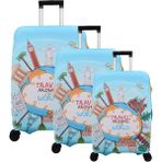 Bagacar Travel Büyük Orta Kabin Boy Için 3 Lü Valiz Kılıfı - Çok Renkli - 3lü set