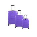 Bagacar Ultra Hafif Silikon 3lü Set Valiz Fıstık Yeşili+ETİKET HEDİYELİ! (Mor)