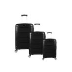 Bagacar Ultra Hafif Silikon 3lü Set Valiz Fıstık Yeşili+ETİKET HEDİYELİ! (Siyah)