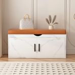 Bagaj Depolu Ayakkabı Tezgahı 2 Katmanlı Giriş Yolu Yastıklı Ayakkabı Rafı (Turuncu 90x32x42cm) - Ev Girişi için Şık ve İşlevsel Ayakkabı Depolama Çözümü.
