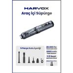 Bagajon Harvox Araç İçi Süpürge 20.000PA Güçlü Vakum ve Üfleme Özelliği Kablosuz Taşınabilir 6000MAH Bataryalı LED Aydınlatmalı