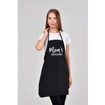 BAGAND Siyah Mutfak Önlüğü Mom's Kitchen Baskılı (yanmaz Kumaş)