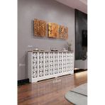 Bagax Petek Üstü Dekoratif Dresuar – Kalorifer Gizleme Antre Konsolu | Dar Alanlar İçin Modern ( İç 116) ( Dış 120 Cm) D10 Beyaz
