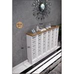 Bagax Petek Üstü Dekoratif Dresuar – Kalorifer Gizleme Antre Konsolu | Dar Alanlar İçin Modern ( İç 116) ( Dış 120 Cm) D5 Sarayçam