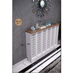 BAGAX Petek Üstü Dekoratif Dresuar – Kalorifer Gizleme Antre Konsolu | Dar Alanlar İçin Modern ( iç 116 ) ( dış 120 cm ) D8