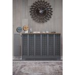 Bagax Truva Model, Antrasit Üstü Atlantik Çam Renk, 116 Cm Petek Kaplama, Dresuar