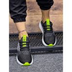 Bağcıklı Triko Unisex Spor Ayakkabı- Siyah Fosfor Sarı - Siyah - Sarı