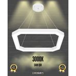 Bagel (Beyaz Kasa, Sarı Işık) Ledli Modern Sarkıt Linear LED Avize Salon Mutfak Oturma Odası Yatak Odası Antre Hol LED