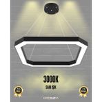 Bagel (Siyah Kasa, Sarı Işık) Ledli Modern Sarkıt Linear LED Avize Salon Mutfak Oturma Odası Yatak Odası Antre Hol LED