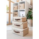 Bages Jüt Kapaklı Dolap İçi Organizer Takı, Makyaj, Banyo, Ofis Düzenleyici Saklama Kutusu 35x26x15 cm