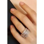 baget kesim zirkon taşlı 925 ayar gümüş rose lüks yüzük