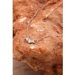 Baget Tasarım Mini Rodyumlu Gümüş Kolye 8021