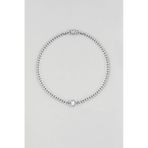 Baget Taşlı 18 Ayar Beyaz Altın Kaplama 36 Cm Gümüş Choker Zincir Kolye