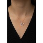 Baget Taşlı Ay Yıldız Bayrak Kolye Rose Gold Kaplama 925 Ayar Gümüş Uvps100488
