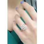 Baget Zirkon Taşlı 925ayar Gümüş rose ıtalyan tasarımı Yüzük