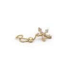 Bagetli Yıldız Altın Tragus Küpe