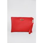 Bagfoni Kırmızı Metal Aksesuarlı El Askılı Portföy Clutch Çanta