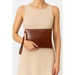 Bagfoni Taba Kroko Desenli El Askılı Portföy Clutch Çanta