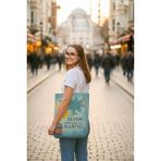 Bagg Kanvas Istanbul Bloom Baskılı Bez Çanta - Krem
