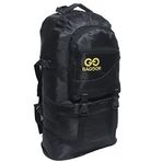 Baggor 65 Litre Körüklü Siyah Su Geçirmez Çok Gözlü Laptop Bölmeli Erkek Bayan Okul-Kampçı-Seyahat-Dağcı-Outdoor-Trekking Sırt Çantası (Siyah)