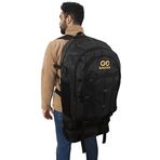 Baggor 90 Litre Körüklü + Ayakkabılık Su Geçirmez Çok Gözlü Laptop Bölmeli Destek Kemerli Erkek Bayan Okul-Kampçı-Seyahat-Dağcı-Outdoor-Trekking Sırt Çantası (Siyah)