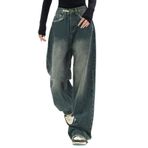 Baggy Jeans Bayan Low Waist Boyfriend Y2k kot pantolon Hip Hop Straight Vintage Denim pantolon geniş bacak bol sokak giyimi slip kot günlük pantolon, a, XL