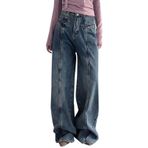 Baggy Jeans Bayan Low Waist Boyfriend Y2k kot pantolon Hip Hop Straight Vintage Denim pantolon geniş bacak bol sokak giyimi slip kot günlük pantolon, F, M