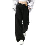 Baggy Jeans Bayan Low Waist Boyfriend Y2k kot pantolon Hip Hop Straight Vintage Denim pantolon geniş bacak bol sokak giyimi slip kot günlük pantolon, H, M