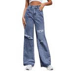 Baggy Jeans Bayan Low Waist Boyfriend Y2k kot pantolon Hip Hop Straight Vintage Denim pantolon geniş bacak bol sokak giyimi slip kot günlük pantolon, I, XS
