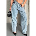 Baggy Kar Yıkama Buz Mavi Jeans Pantolon D2007 - 36